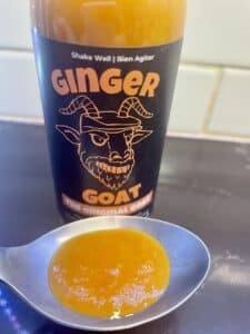 Ginger Goat Hot Sauce (The Original Goat) On a spoon