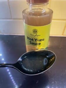 Hot Yuzu Sauce on a spoon