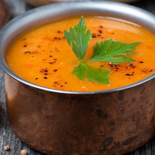 Spicy red lentil soup