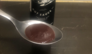 Heartbeat Blueberry Habanero Sauce in spoon