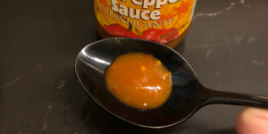 Matouk’s Hot Pepper Sauce_spoon closeup