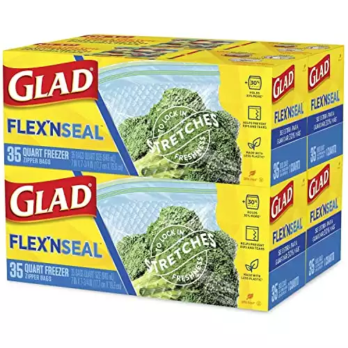 Glad Flex 'n Seal Freezer Quart Bags